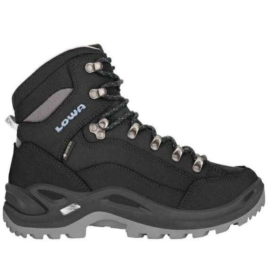 Lowa Outdoor * | Renegade Gtx Mid Ws Women'S Mountaineering Shoes Black/Iceblue Lowa Special Price