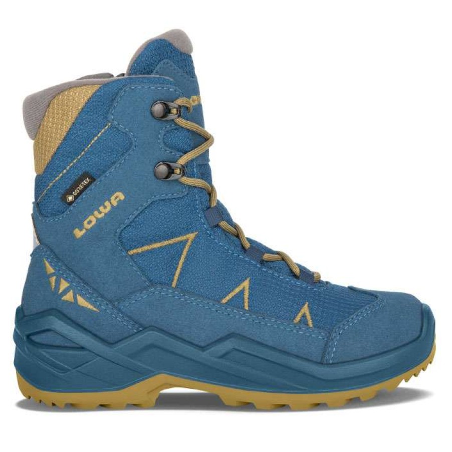 Lowa Outdoor * | Jonas Gtx Mid Kids Shoe (Size 36-40) Blue/Mustard Lowa Limit Offer