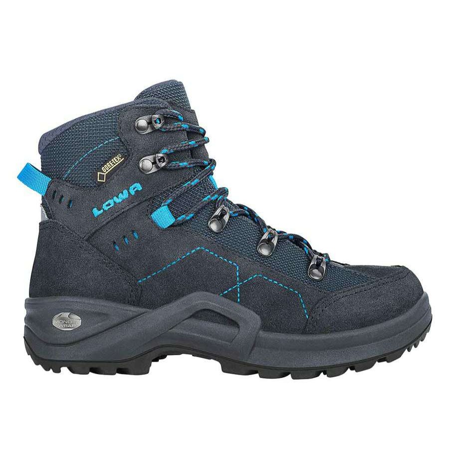 Lowa Outdoor * | Kody Iii Gtx Mid Junior Kids Shoe Navy/Turquoise (Size 27-35) Lowa Super Specials