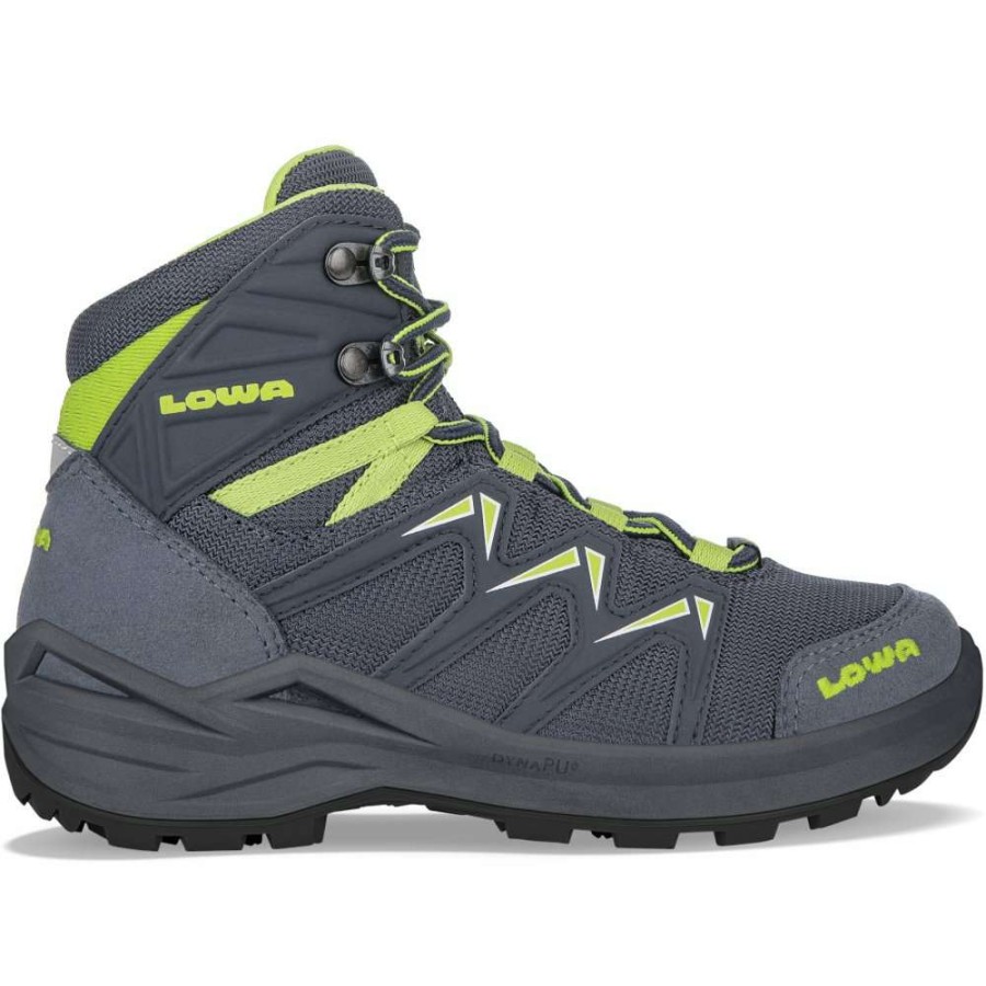 Lowa Outdoor * | Innox Pro Gtx Mid Junior Kids Shoe (Size 36-40) Steel Blue/Lime Lowa Cheap